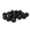 16ct Jet Black 4-Finish Shatterproof Christmas Ball Ornaments 3" (75mm) view 1