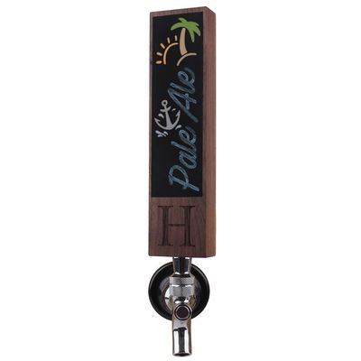 Fanfoobi Monogrammed H Kegerator Beer Tap Handle Display, Keg Tap Handle with Chalk, Made of Wood for Draft Beer Lover's Kegerator or Home Brew