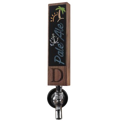 Fanfoobi Letter D Chalkboard Beer Tap Handle Display Made of Walnut Wood for Draft Beer Lover's Kegerator or Bar