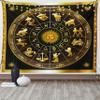 Ambesonne Astrology Tapestry, Wheel Zodiac Astrology Signs in Circle with Sun Moon Image Circle, Fabric Wall Hanging Decor for Bedroom Living Room Dorm, 90" X 60", White Blue view 1