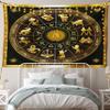 Ambesonne Astrology Tapestry, Wheel Zodiac Astrology Signs in Circle with Sun Moon Image Circle, Fabric Wall Hanging Decor for Bedroom Living Room Dorm, 90" X 60", White Blue view 2
