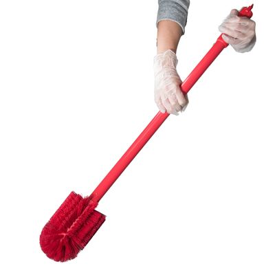 SPARTA Multi-Purpose Valve Brush Fitting Brush, Round Brush with Polyester Bristles, Color Coded for Commercial Cleaning, Kitchen, Restaurant, Bathroom, Polyester, 30 Inches, Red