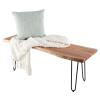 Alaterre Furniture Live Edge Solid Wood Bench with Metal Hairpin Legs - 48 Inch Industrial Modern Entryway Bench with Minimalist Design - Furniture for Entryway, Dining Room, Kitchen, or Bedroom view 1