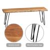 Alaterre Furniture Live Edge Solid Wood Bench with Metal Hairpin Legs - 48 Inch Industrial Modern Entryway Bench with Minimalist Design - Furniture for Entryway, Dining Room, Kitchen, or Bedroom view 4
