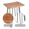 Alaterre Furniture Natural Live Edge End Table - 15 x 20 x 27 Acacia Wood Side Table with Metal Hairpin Legs and Protective Floor Pads - Mid Century Modern Living Room Furniture (Natural) view 4