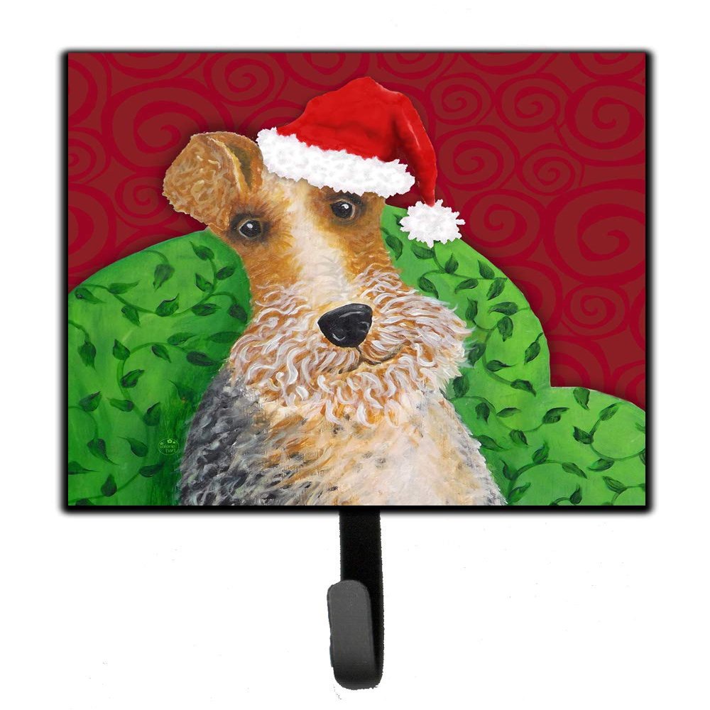 Caroline's Treasures Wire Fox Terrier Christmas Leash or Key Holder, Multicolor