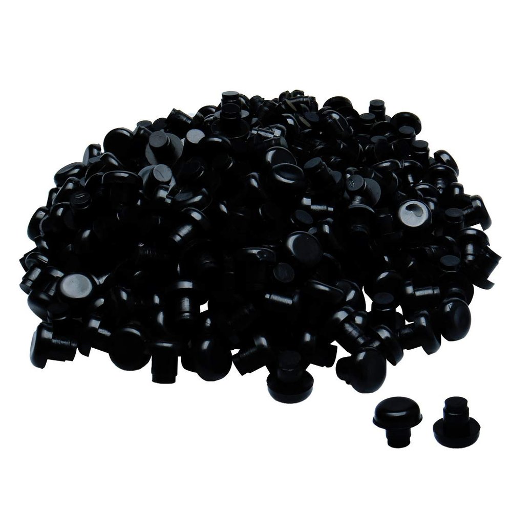 uxcell 200pcs 8mm Black Stem Bumpers Glide, Patio Outdoor Furniture Glass Table Top Anti-Collision Embedded
