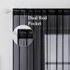 MIULEE 2 Panels Solid Color Sheer Window Curtains Elegant Halloween Window Voile Panels/Drapes/Treatment for Bedroom Living Room (54X108 Inches Black) view 2