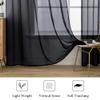 MIULEE 2 Panels Solid Color Sheer Window Curtains Elegant Halloween Window Voile Panels/Drapes/Treatment for Bedroom Living Room (54X108 Inches Black) view 4