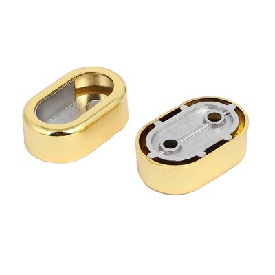 Aexit Wardrobe Closet Storage & Organization Clothes Hanging Rail Flange Supports Gold Tone Storage Cabinets 41x26x12mm 2pcs