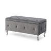 Christies Home Living Crystal Tufted Storage Bench (Grey) view 1
