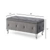 Christies Home Living Crystal Tufted Storage Bench (Grey) view 3
