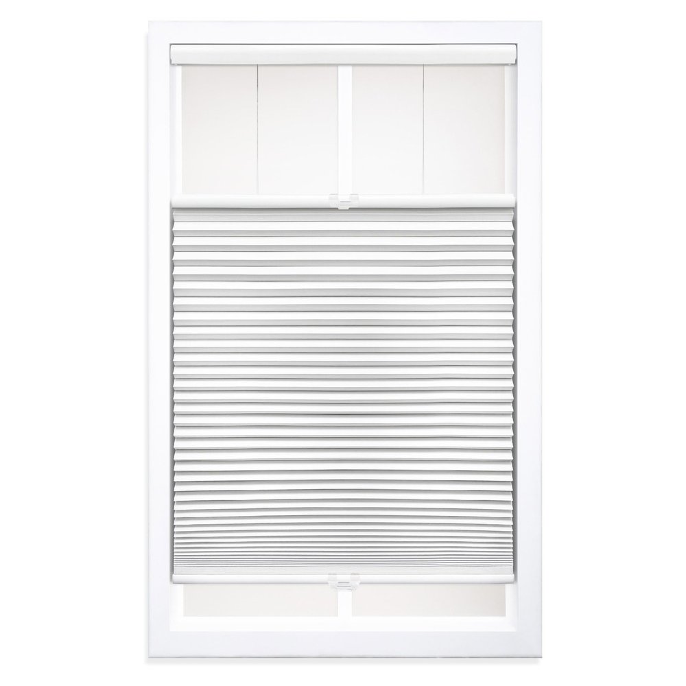 DEZ FURNISHINGS Cordless 1.5" Blackout Top Down Bottom Up Cellular Shade, 29.5"W x 64"H, White