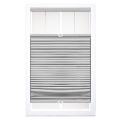 DEZ FURNISHINGS Cordless 1.5" Blackout Top Down Bottom Up Cellular Shade, 29.5"W x 64"H, Sterling Gray