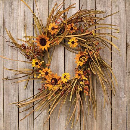 CWI Gifts Grassy Sunflower Wreath
