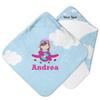YouCustomizeIt Personalized Airplane & Girl Pilot Hooded Baby Towel view 1