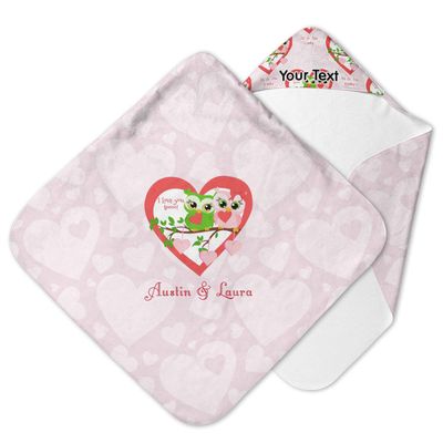 YouCustomizeIt Personalized Valentine Owls Hooded Baby Towel