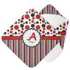 YouCustomizeIt Personalized Red & Black Dots & Stripes Hooded Baby Towel view 1