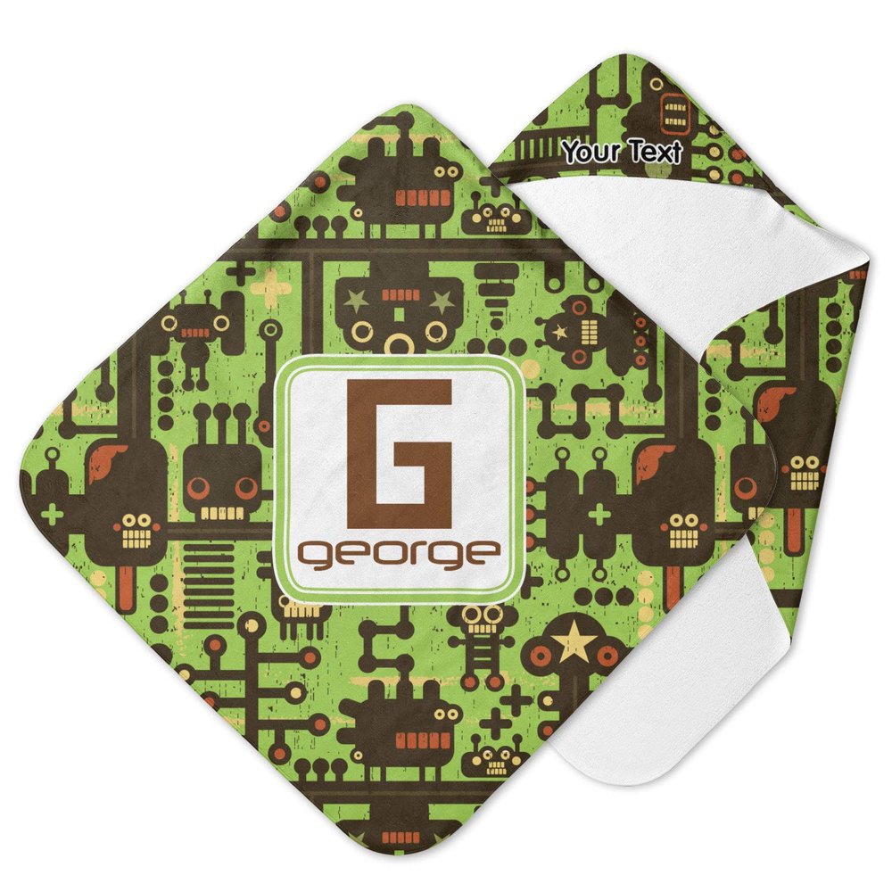 YouCustomizeIt Personalized Industrial Robot 1 Hooded Baby Towel