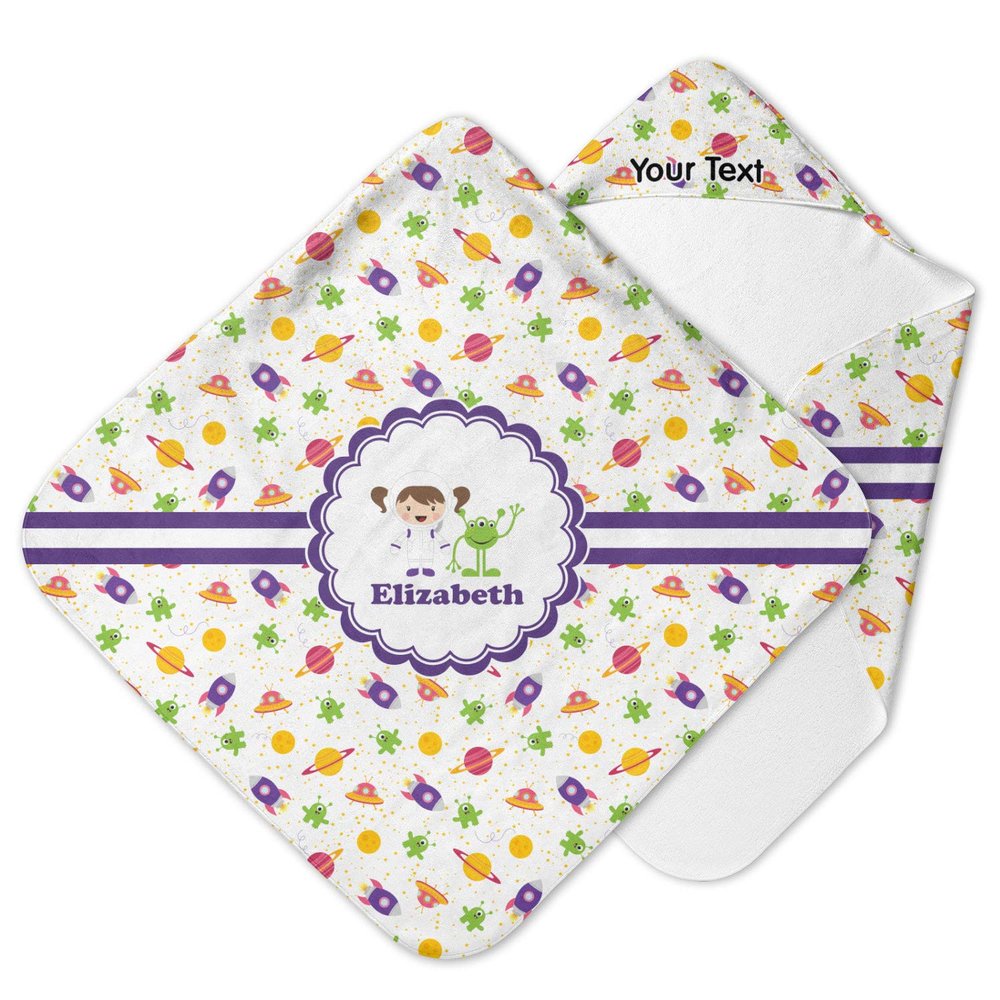 YouCustomizeIt Personalized Girls Space Themed Hooded Baby Towel