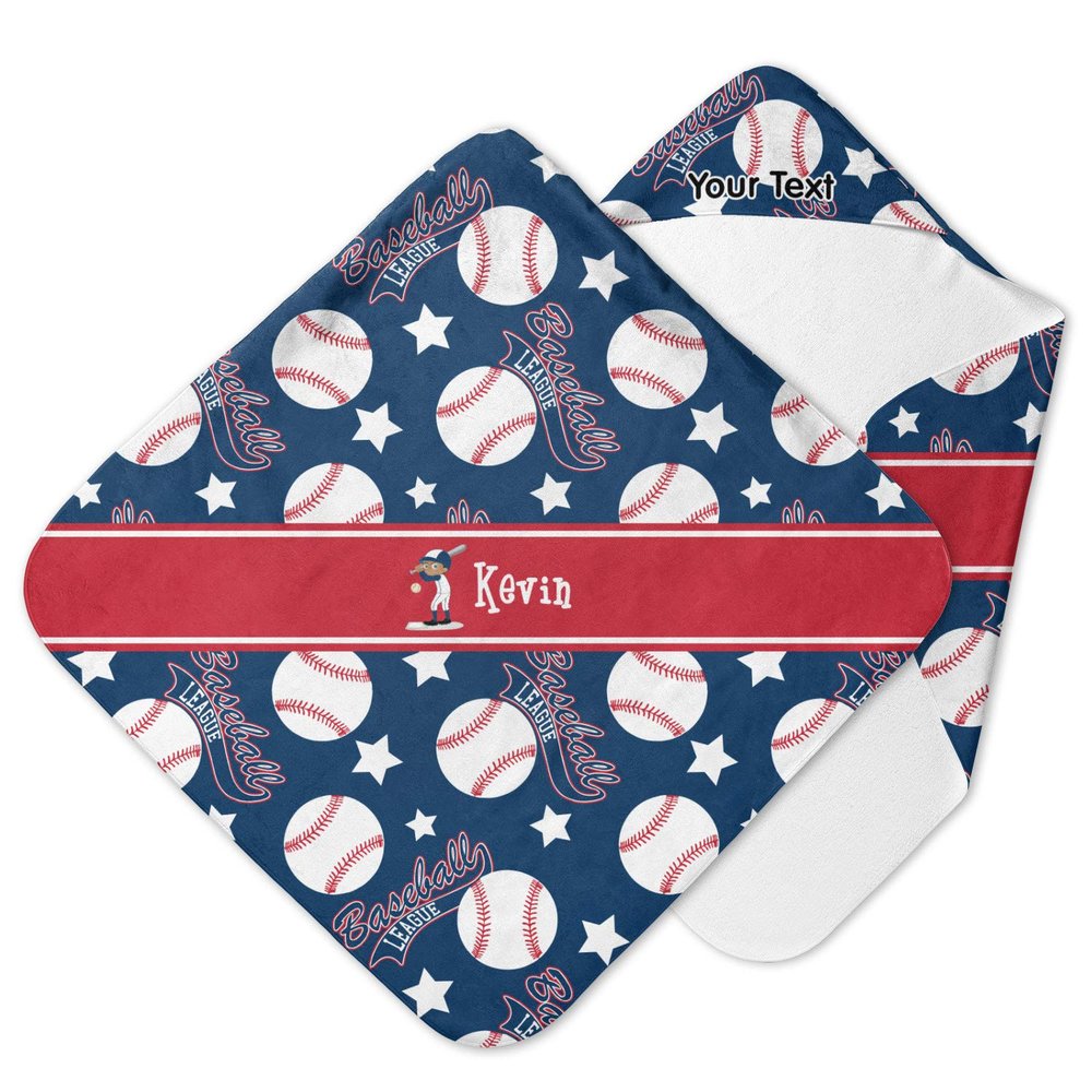 YouCustomizeIt Personalized Baseball Hooded Baby Towel
