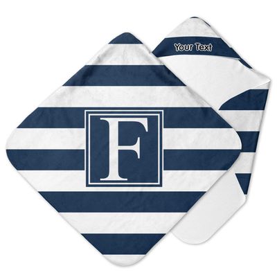 YouCustomizeIt Personalized Horizontal Stripe Hooded Baby Towel