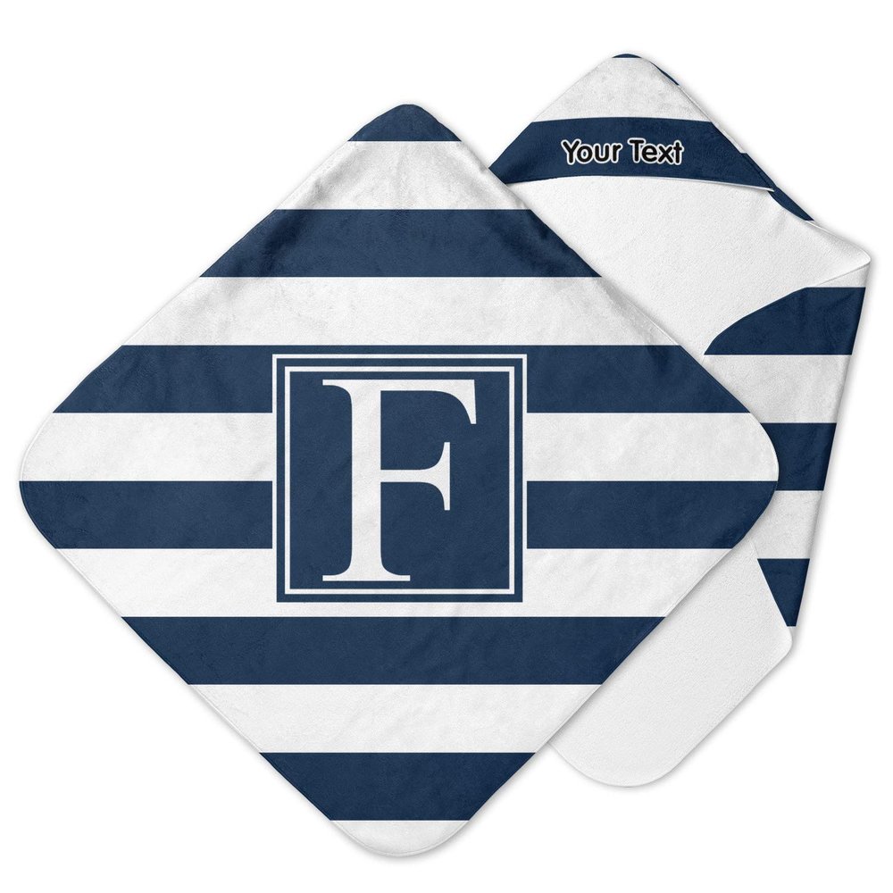 YouCustomizeIt Personalized Horizontal Stripe Hooded Baby Towel