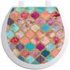 YouCustomizeIt Glitter Moroccan Watercolor Toilet Seat Decal - Round view 1