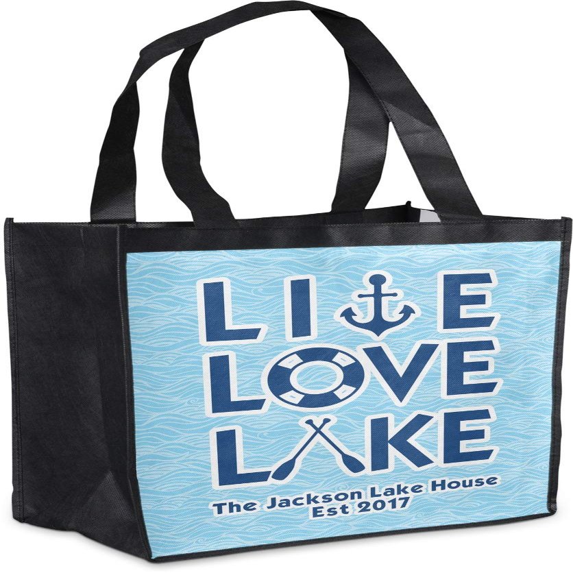 YouCustomizeIt Personalized Live Love Lake Grocery Bag