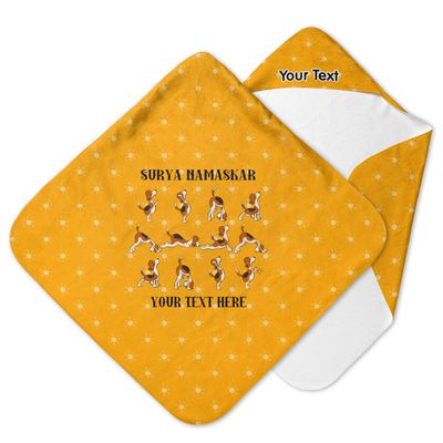 YouCustomizeIt Personalized Yoga Dogs Sun Salutations Hooded Baby Towel