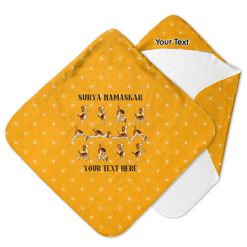 YouCustomizeIt Personalized Yoga Dogs Sun Salutations Hooded Baby Towel