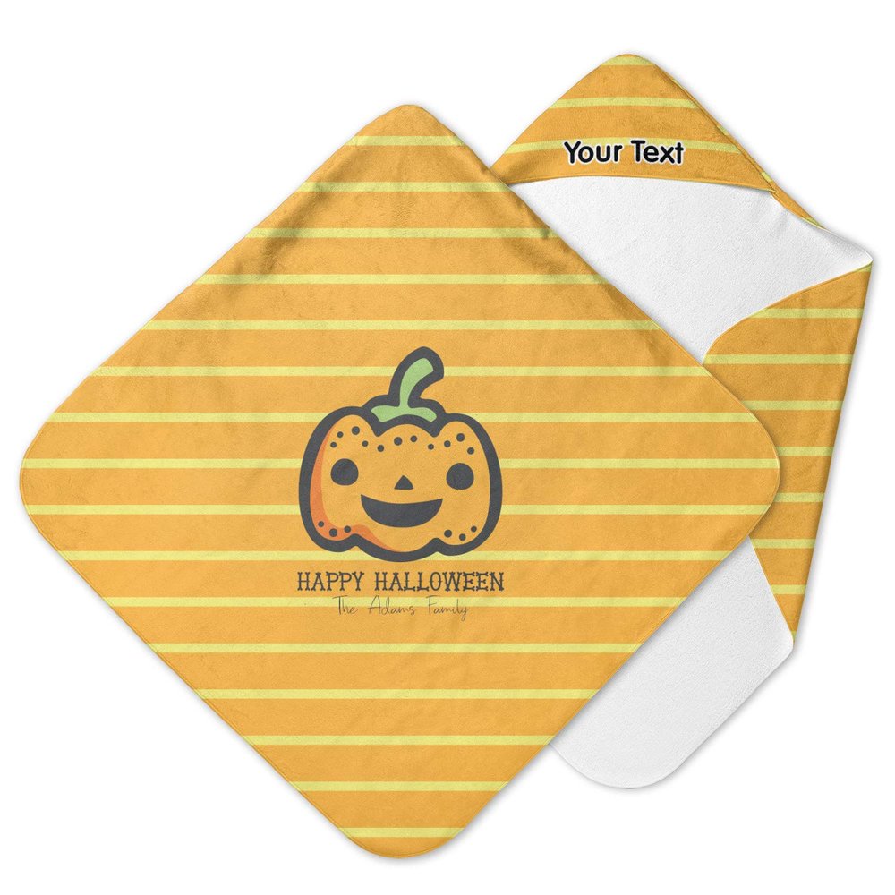 YouCustomizeIt Personalized Halloween Pumpkin Hooded Baby Towel