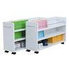 JK Plan SGT-0130-WH Closet Storage Rack, Bookcase, Set of 2, Width 7.5 inches (19 cm), Depth 30.7 inches (78 cm), Casters Included, Wagon, Organization, White view 1