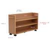 JK Plan SGT-0130-WH Closet Storage Rack, Bookcase, Set of 2, Width 7.5 inches (19 cm), Depth 30.7 inches (78 cm), Casters Included, Wagon, Organization, White view 2