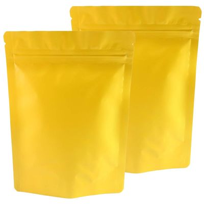 QQ Studio Double Sided Matte Heat Sealable Mylar Aluminum Standup Bags (100 Bags) (5.1" x 7.1", Matte Gold)