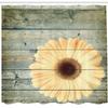 Lunarable Floral Shower Curtain, Rustic Wooden Planks with Sunflower Floral Oak Tree Daisy Gerbera Country, Cloth Fabric Bathroom Decor Set with Hooks, 69" W x 75" L, Grey Yellow view 2