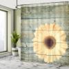 Lunarable Floral Shower Curtain, Rustic Wooden Planks with Sunflower Floral Oak Tree Daisy Gerbera Country, Cloth Fabric Bathroom Decor Set with Hooks, 69" W x 75" L, Grey Yellow view 4