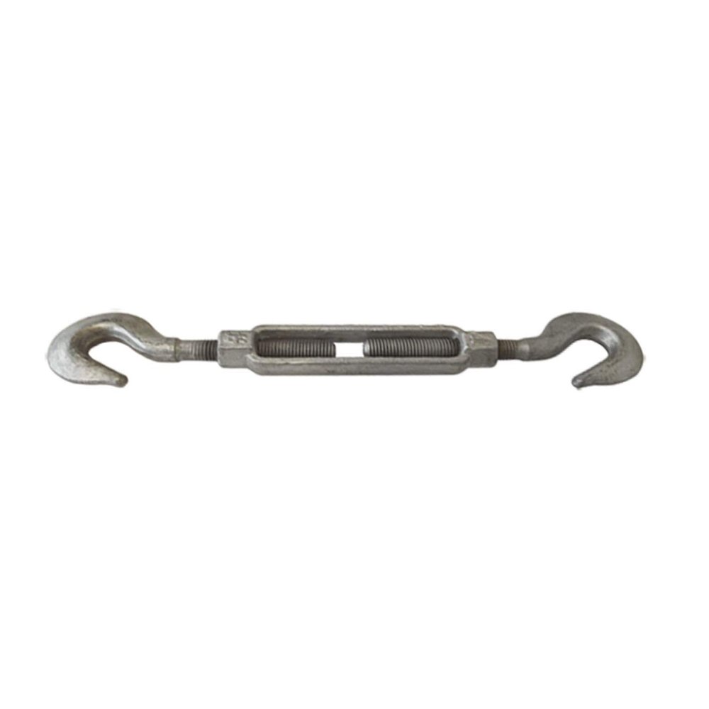 MH GLOBAL 3/4 Inch x 6 Inch Hook Hook Turnbuckle Galvanized Drop Forged Steel Marine Boat