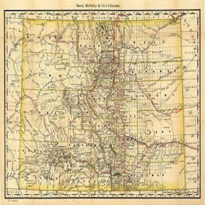 16" x 24" 1879 Indexed Map of Colorado Showing The Railroads in The State & The Express Company Doing Business Over Each Also Counties & Rivers