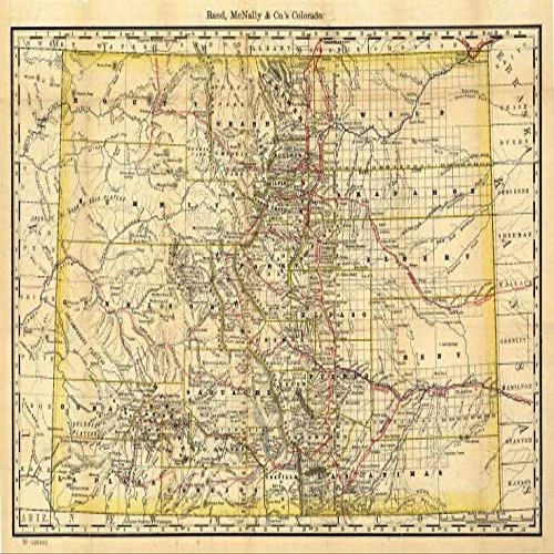16" x 24" 1879 Indexed Map of Colorado Showing The Railroads in The State & The Express Company Doing Business Over Each Also Counties & Rivers