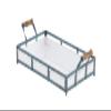 Deco 79 Farmhouse Metal Tray Set, 13"W x 5"H, Blue, Brown view 2