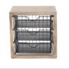 Deco 79 Farmhouse 3-Drawer Magazine Rack, 11"W x 11"H, Gray, Brown view 1