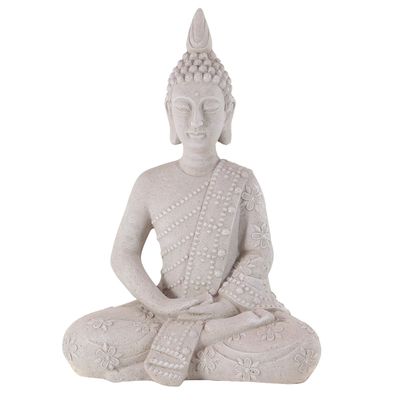 Deco 79 Magnesium Oxide Buddha Decorative Garden Sculpture Indoor Outdoor Garden Statue, Outdoor Sculpture 19" x 13" x 28", Gray