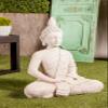 Deco 79 Magnesium Oxide Buddha Decorative Garden Sculpture Indoor Outdoor Garden Statue, Outdoor Sculpture 19" x 13" x 28", Gray view 2