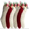 18" Unique Burgundy and Ivory White and Khaki Knit Christmas Stockings Style3,Pack 6 view 1