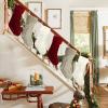 18" Unique Burgundy and Ivory White and Khaki Knit Christmas Stockings Style3,Pack 6 view 3