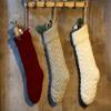 18" Unique Burgundy and Ivory White and Khaki Knit Christmas Stockings Style3,Pack 6 view 4