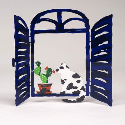 David Gerstein Window Coexistence Metal Cutout Wall Sculpture