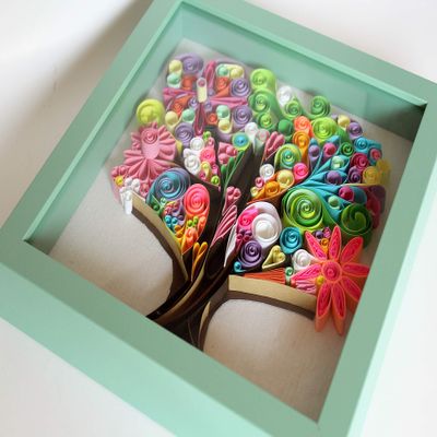 Wall Art Quilled Paper Framed