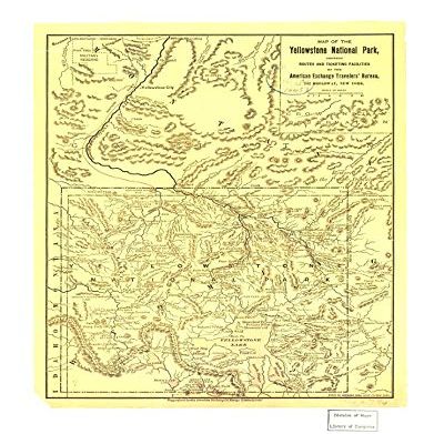 18" x 24" 1883 Map of The Yellowstone National Park